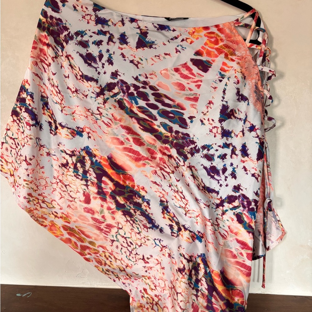 Vibrant Snake Skin Print Skirt